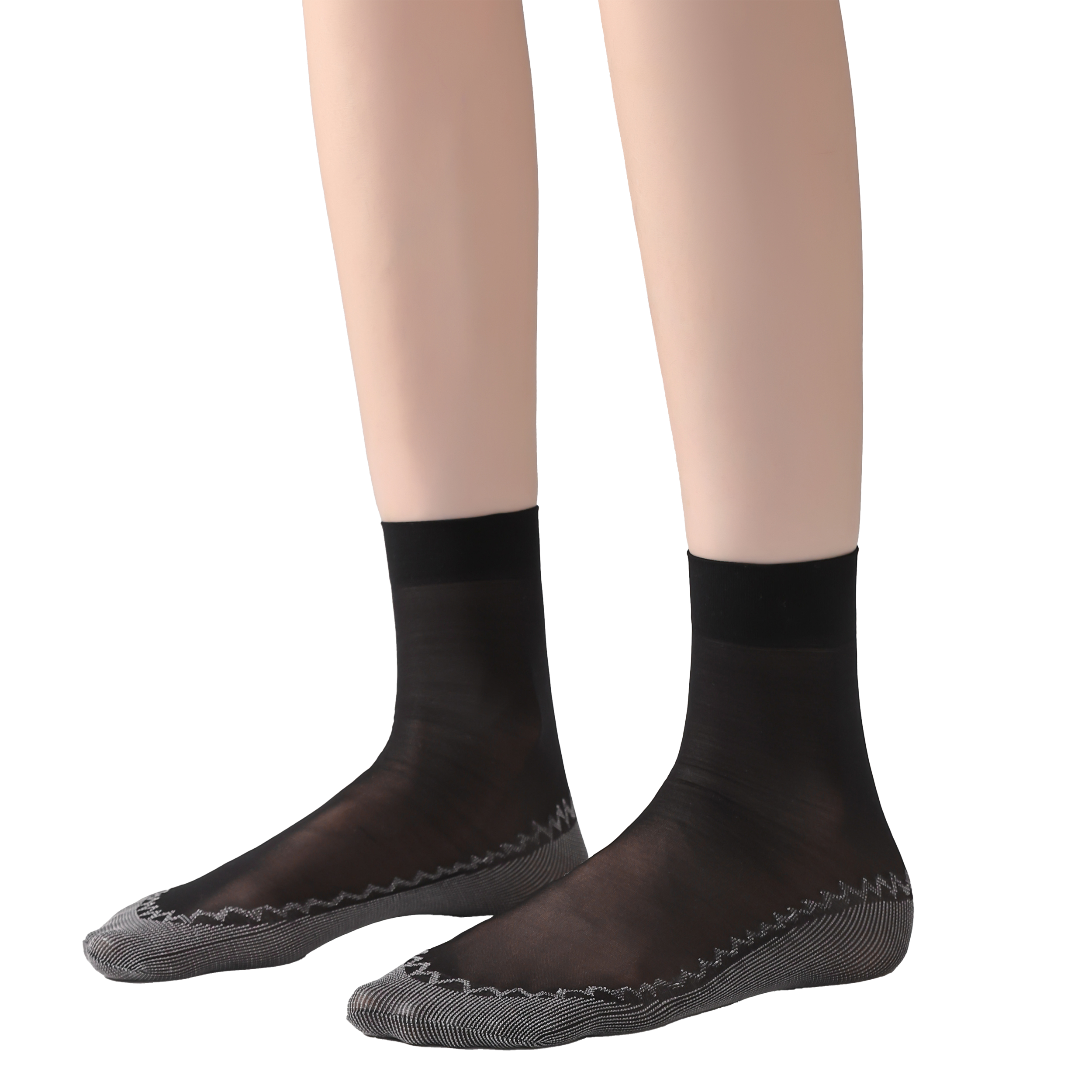 FITU Womens 50D Sheer Ankle Nylon Socks With Cotton Bottom 12 Pairs Ankle Tights Hosiery