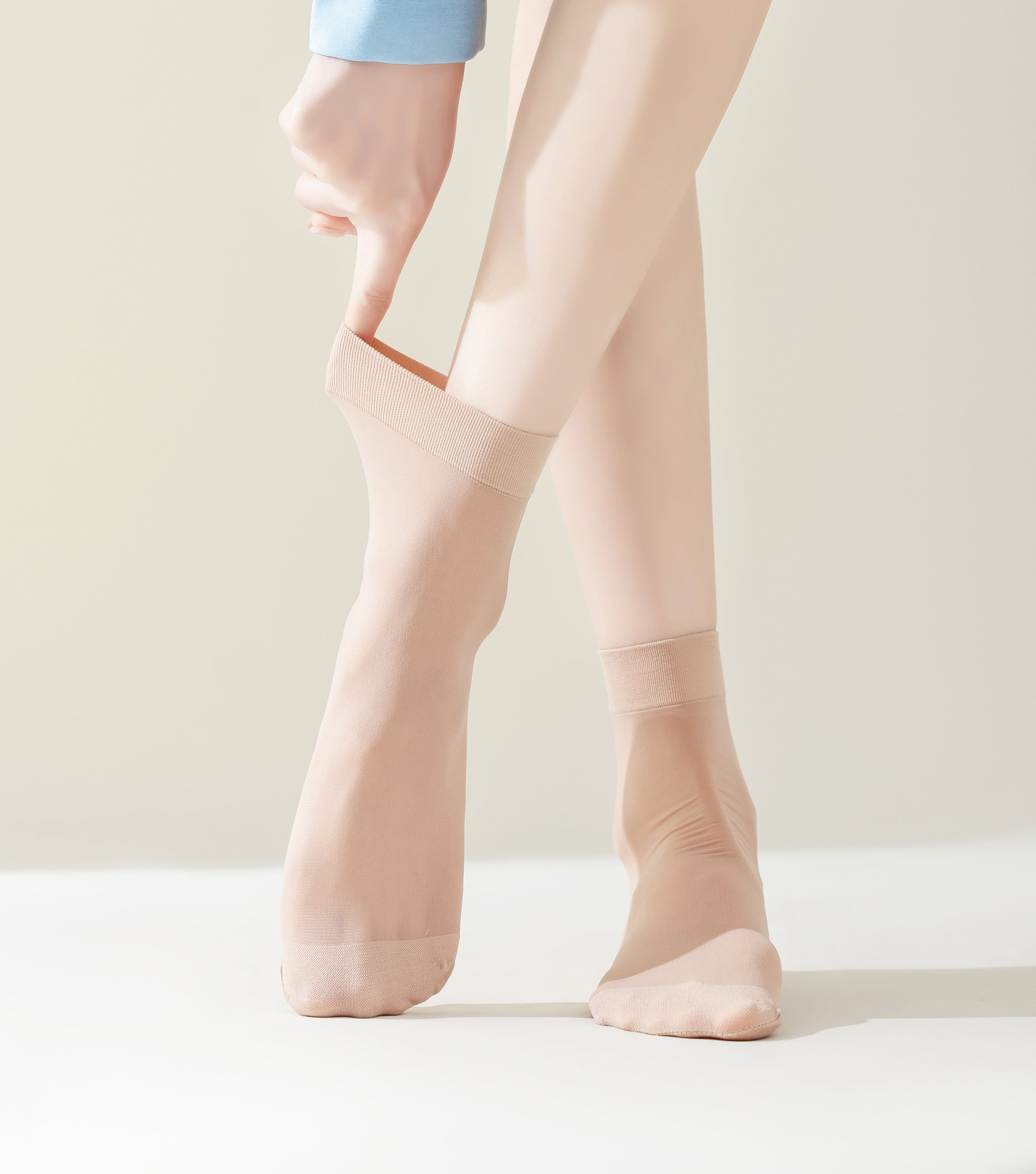 FITU Socks, Nylon Sheer Ankle High Tights Hosiery for Women, 10 Pairs (One Size, 5 Beige 5 Black-50d Thickness)