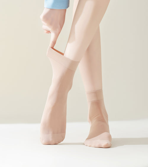 FITU Women's 10 Pairs Pack Nylon Ankle Tights Hosiery Socks (Beige) One Size Beige