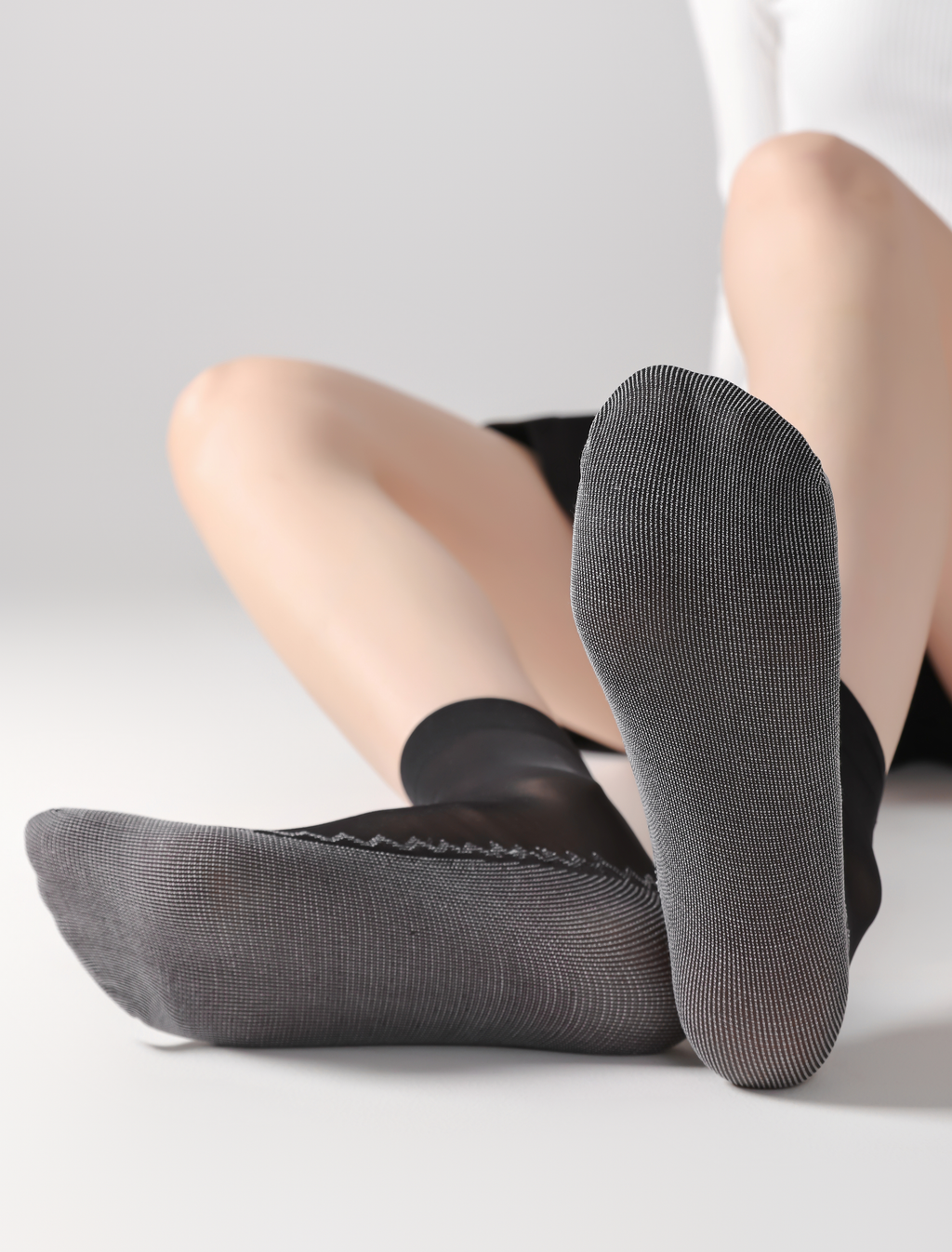 FITU Womens 50D Sheer Ankle Nylon Socks With Cotton Bottom 12 Pairs Ankle Tights Hosiery