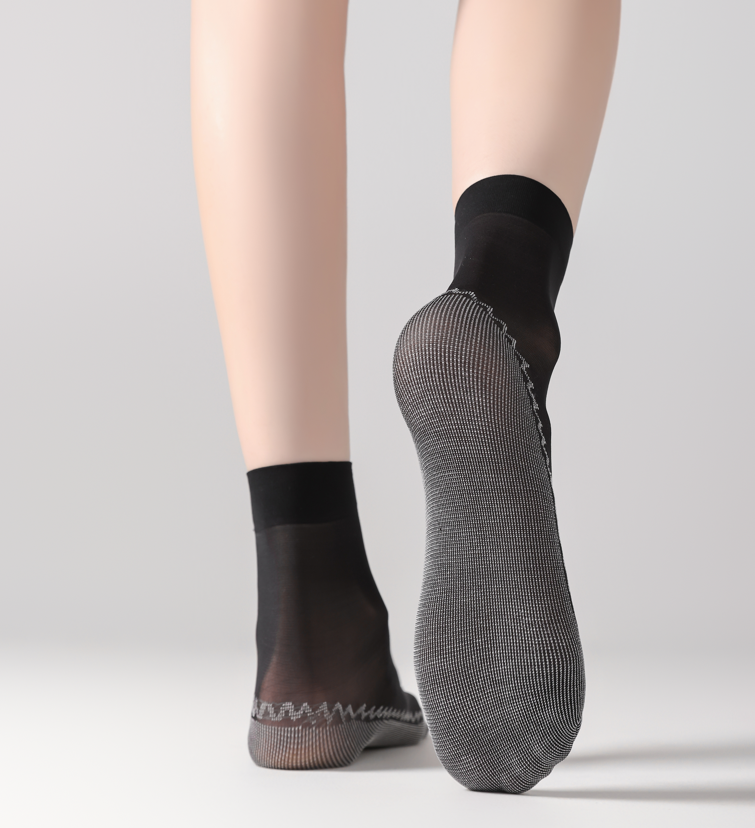 FITU Womens 50D Sheer Ankle Nylon Socks With Cotton Bottom 12 Pairs Ankle Tights Hosiery