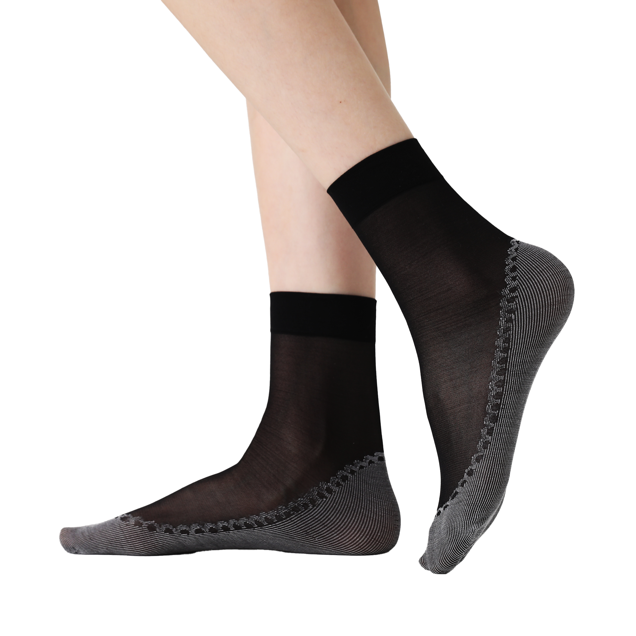 FITU Womens 50D Sheer Ankle Nylon Socks With Cotton Bottom 12 Pairs Ankle Tights Hosiery