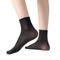 FITU Womens 30D Lettuce Trim Sheer Ankle Nylon Socks, Ankle High Tights Hosiery (One Size, 12 Pairs Black)